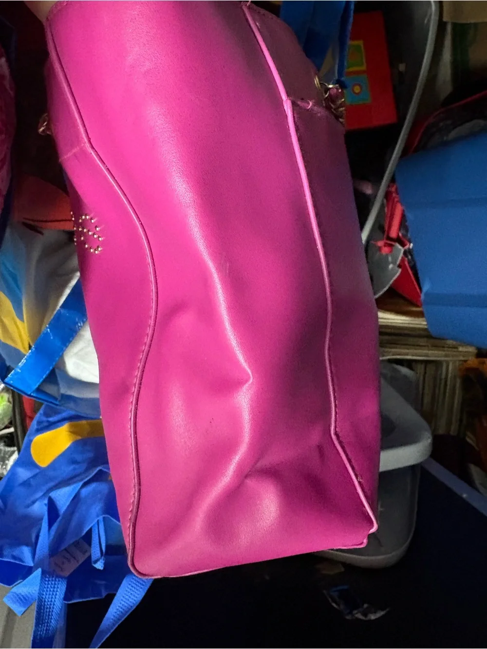 Hot Pink Studded Tote Bag